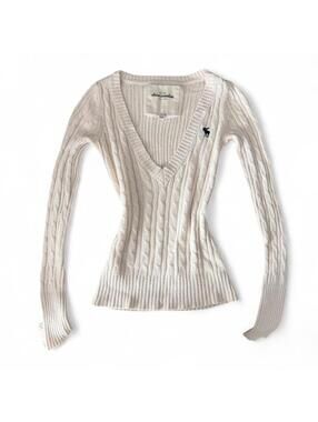 Abercrombie Cable Knit V-Neck Sweater